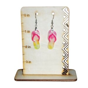 Tropical Flip Flop Splash Acrylic Drop Earrings